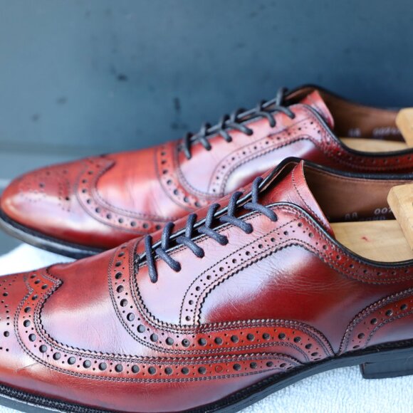 SALE - Allen Edmonds 10-AA McAllister Red Wingtip Oxford Mens Dress Shoes - Picture 10 of 15